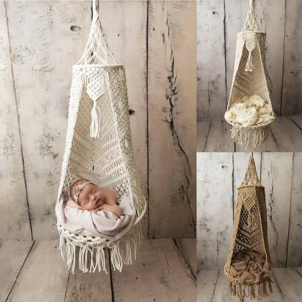 Hot Newborn Hammock Children\'s Photography Props Photography Studio Lace Hanging Hammock Sling Bohemian Style Photo Props