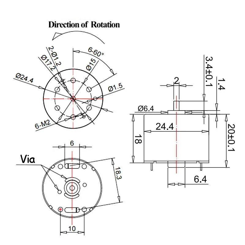 R-310CA DC Brush Motor 12V 9000 RPM High Precision High Power 1.04W Micro High Speed Small Motor Current 0.045A