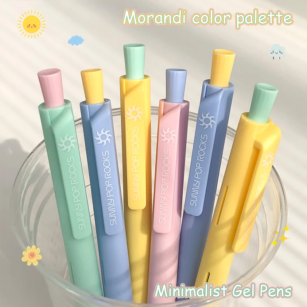 

4 Pack Morandi Color Palette Minimalist Gel Pens 0.5mm Color Blocking Hollow Design Quick Dry Pens IG Style