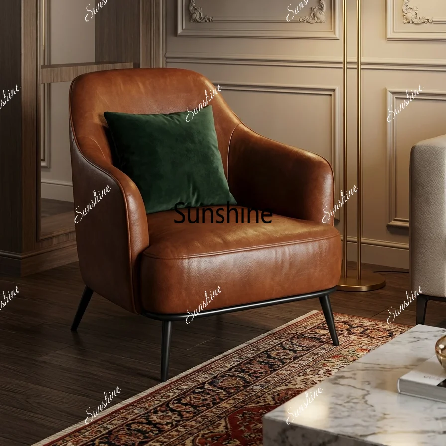 

Luxury living room study leisure sofa hotel lobby reception single sofa chair