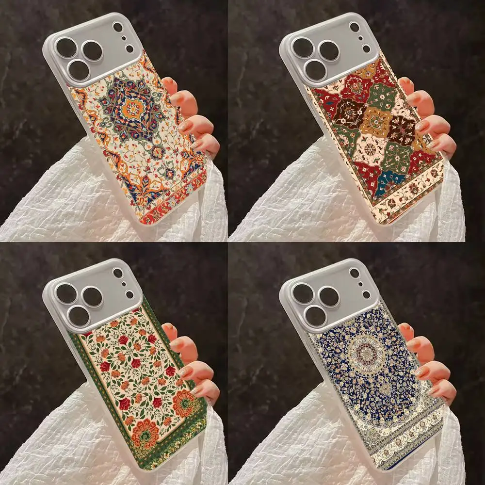 

Persian Carpet Floral Art Phone Case For iPhone 17,16,15,14,13,12,11,Pro,Max,Plus,E,Air,Mini Magsafe Frosted Transparent
