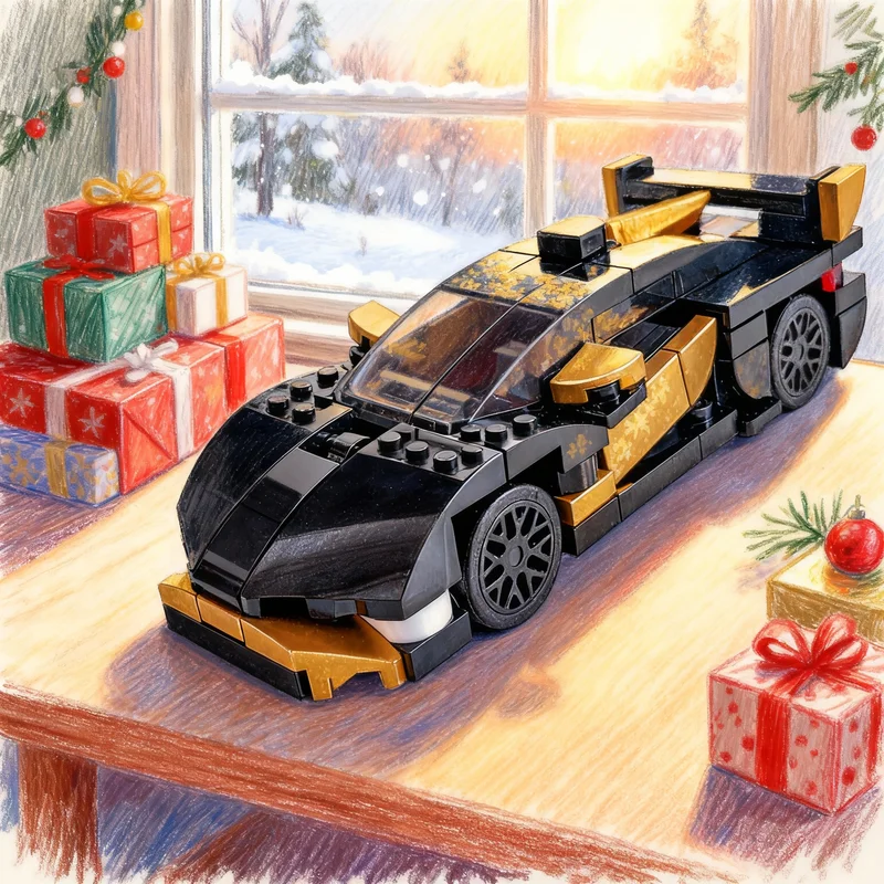 114pcs MOC City Champions Tiny Lamborghiniess Super Trofeo EVO 2 Stickerless Model Building Blocks Christmas Gifts Toy Assemble