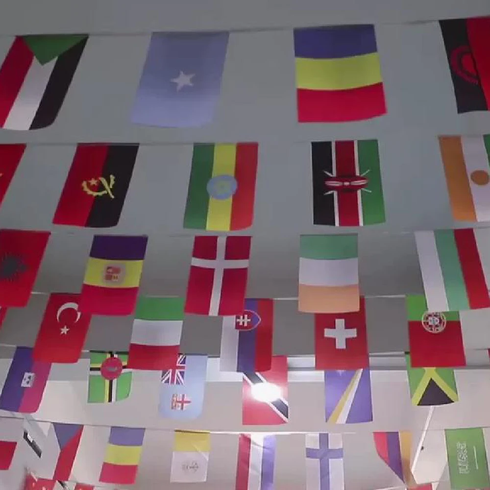 48 Flag (48 Countries) 2026 soccer football game international Bunting ，20x30cm with 48pcs/14x21cm with 48pcs