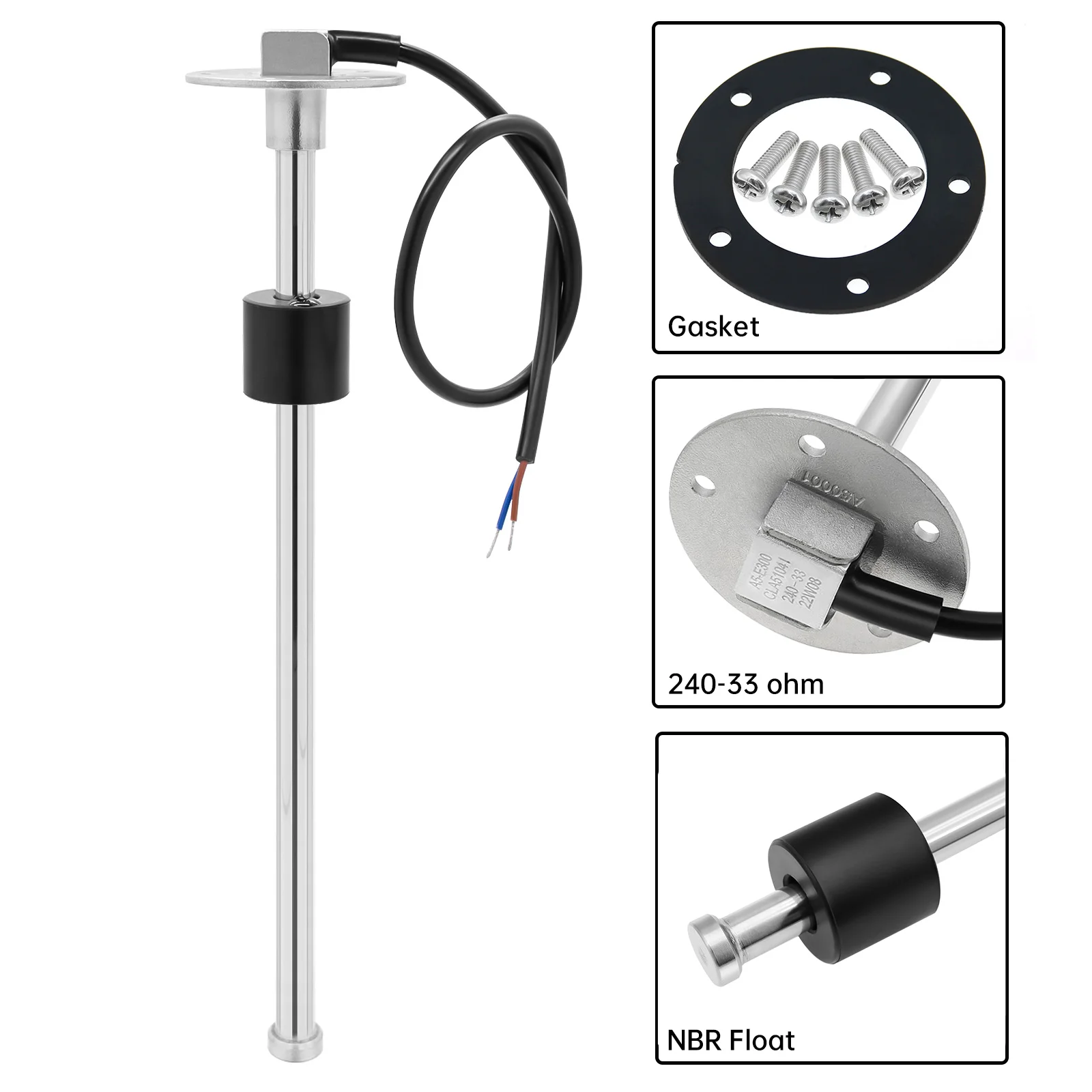 

100mm-600mm Fuel Level Gauge Sensor 240-33ohm Fuel Sending Unit for boat Automobile Motocycle RV ATV Yacht