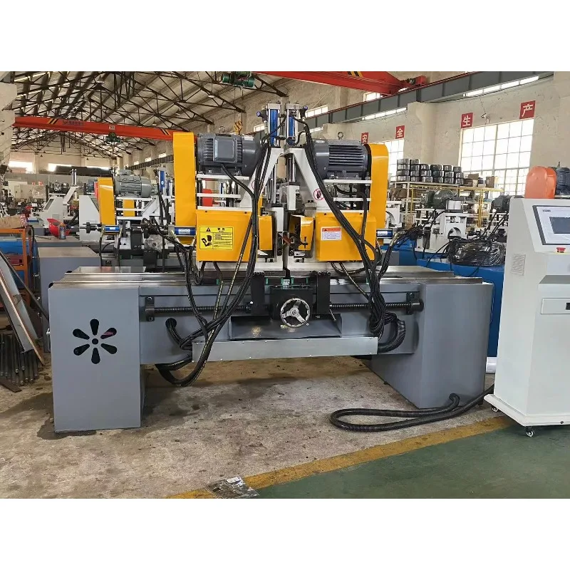 Double Head Automatic Metal Tube Chamfering Machine with Feeding System Steel Pipe Chamferer Productive Chamfering Tool