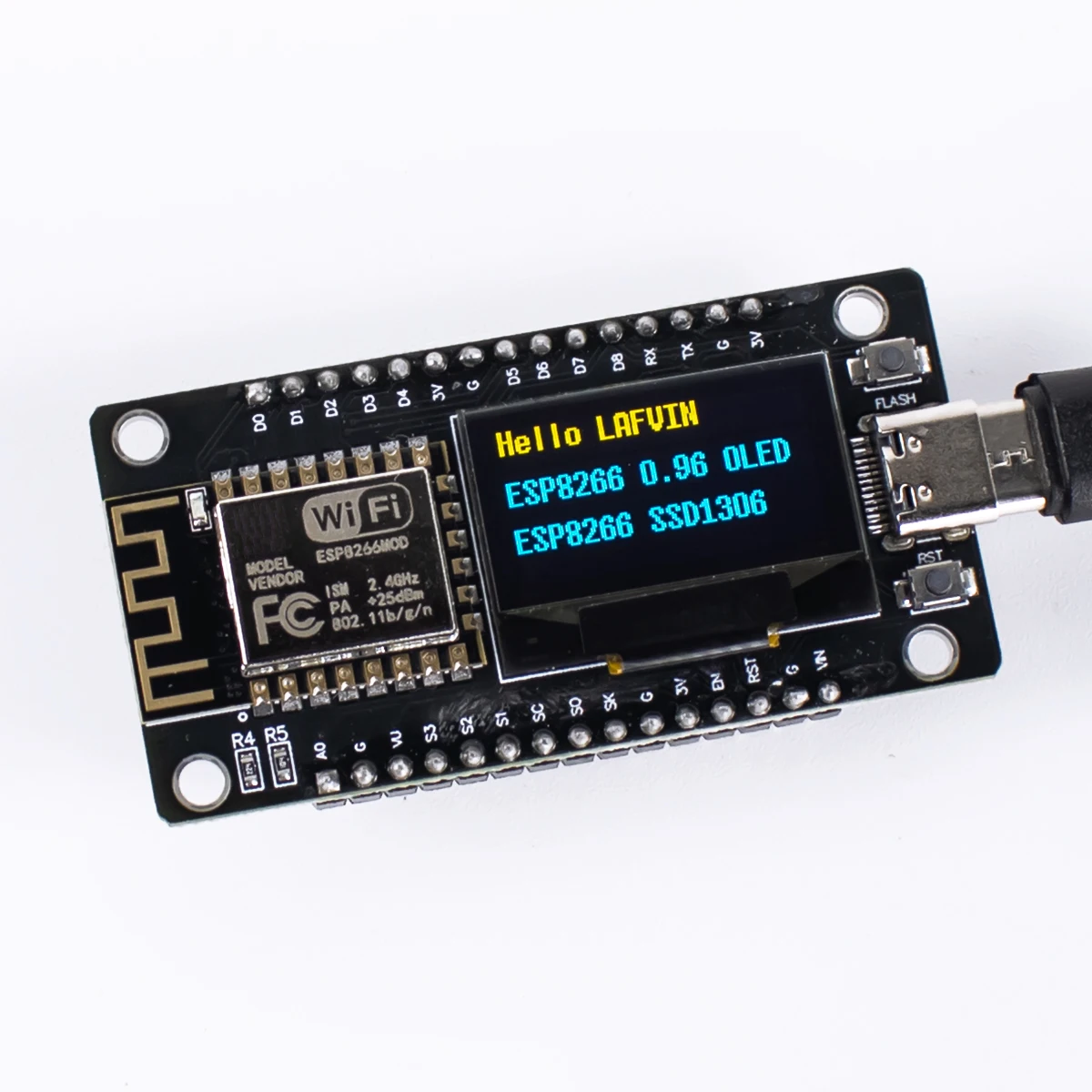 ESP8266 V3 Development Board with 0.96 Inch OLED Display CH340 ESP-12F WiFi Module TYPE-C USB for Arduino/Micropython