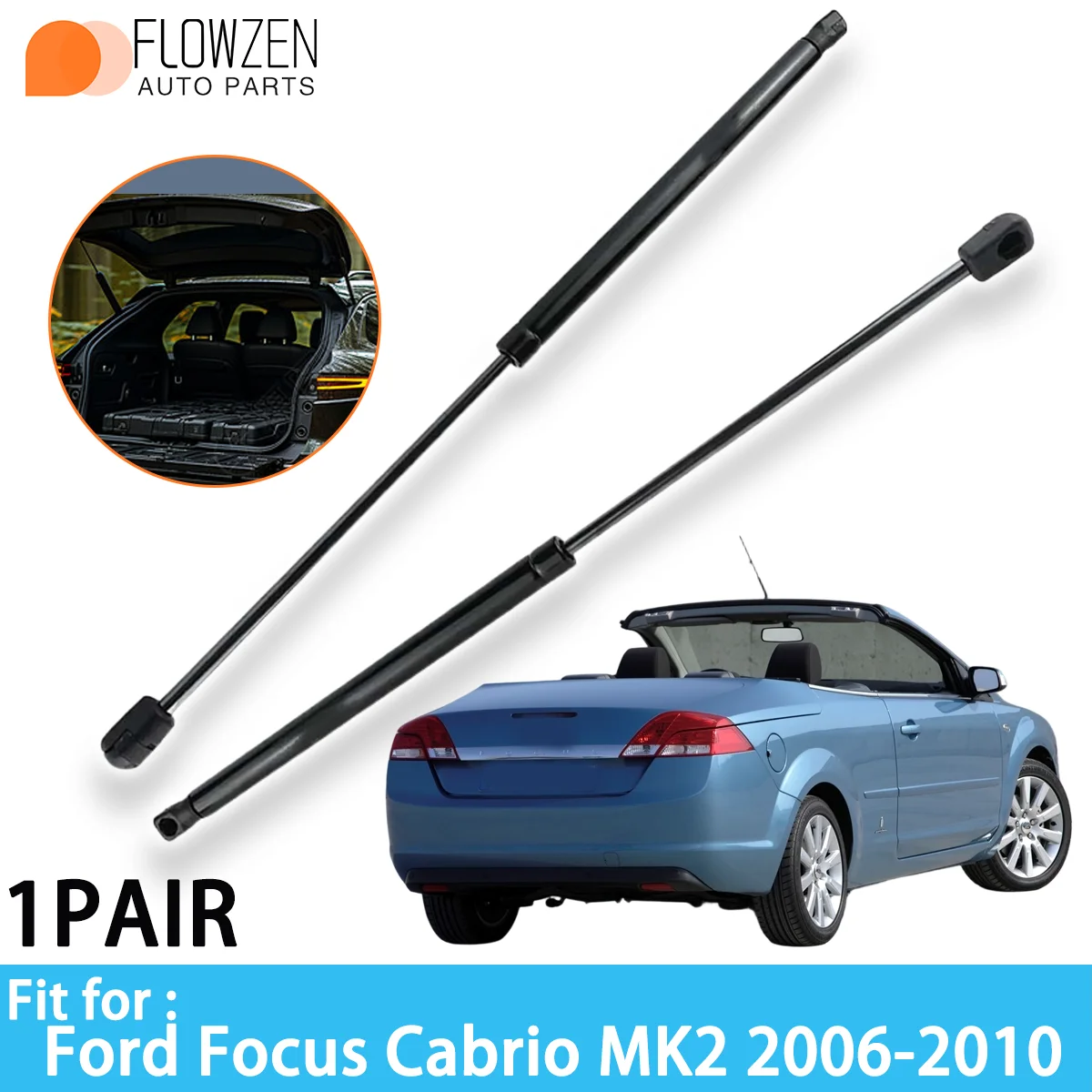 Barra de presión del amortiguador trasero OE 1453743 6N41L406A10AA 9410495 para Ford Focus Cabrio MK2 06-10, barra de resorte de gas para maletero