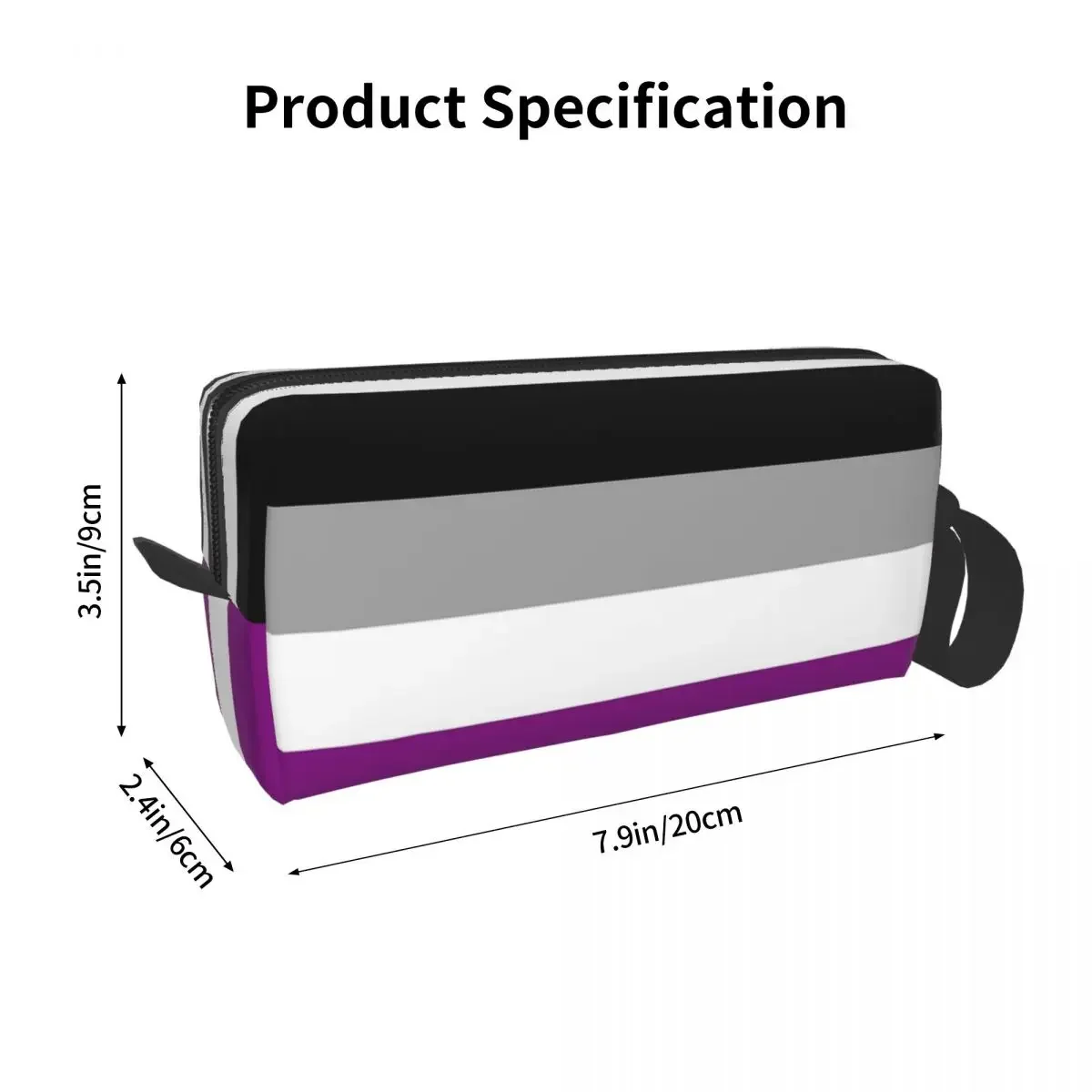 Asexual Flag Makeup Bag Cosmetic Organizer Storage Dopp Kit Toiletry Cosmetic Bag for Women Beauty Travel Pencil Case