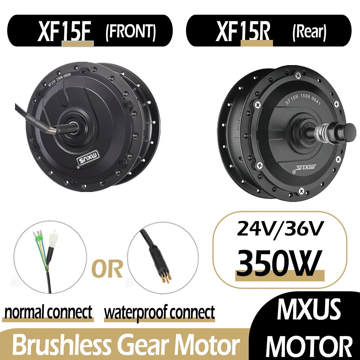 

MXUS Brand XF15F XF15R 36V 48V 350W High Speed Brushless Gear Ebike Hub Motor Front Rear Wheel Engine for Electric Bicycle