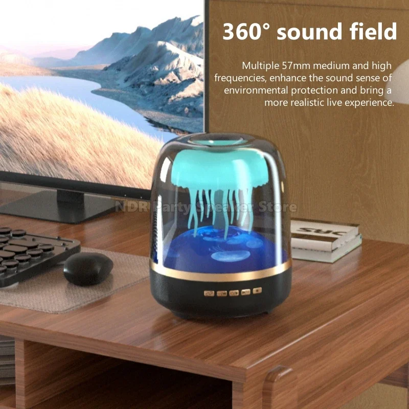2025 Hot Selling Portable Wireless Speakers RGB Surround Sound Transparent Glass Subwoofer for Computer Use Home Entertainment