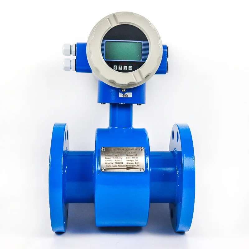 Dn200 Electromagnetic Flow Meter 1.6Mpa Flange 4-20mA Wastewater Sewage Strong Acid Alkali Flow Meters