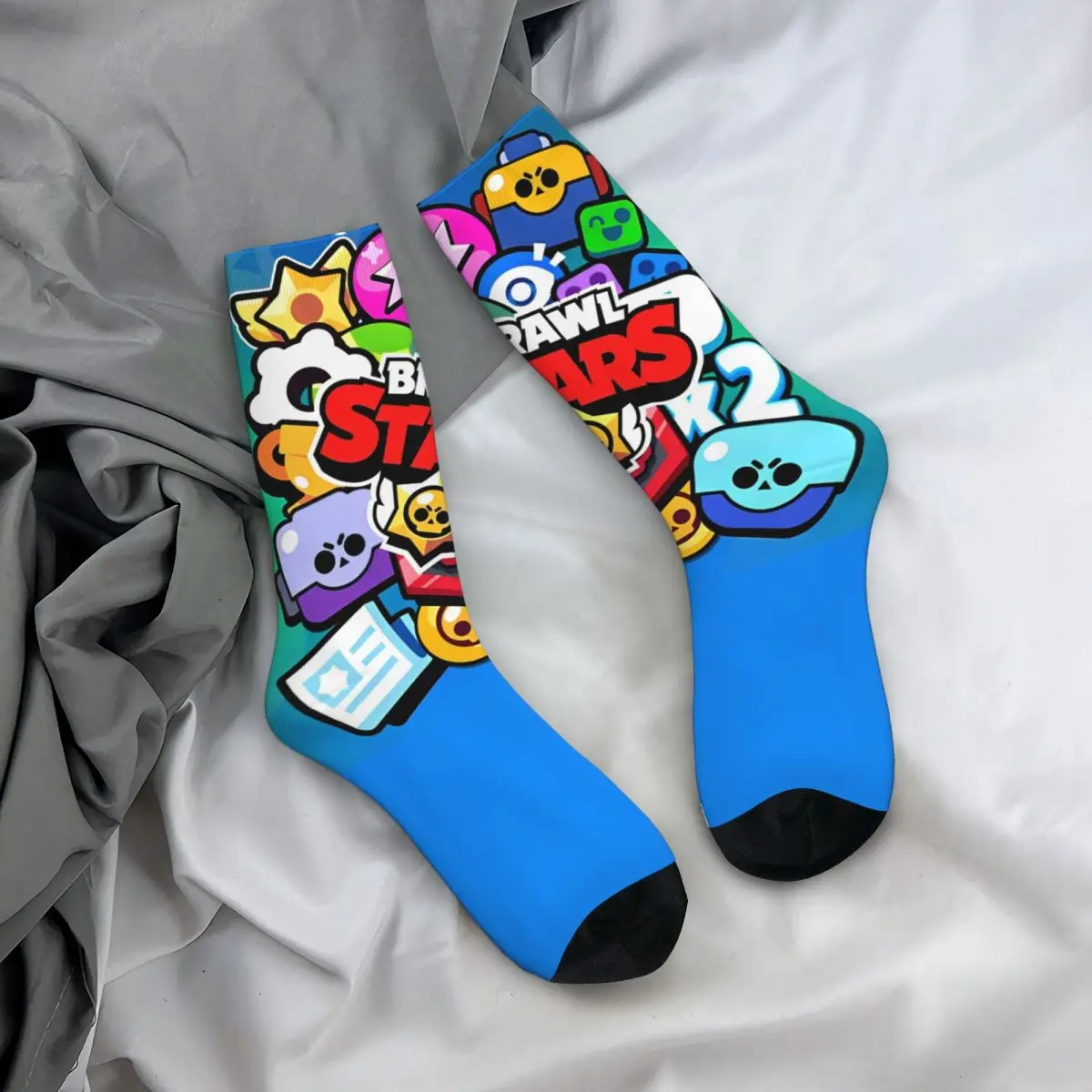 Fashion Men\'s Socks Novelty Brawling-Heros Games Logo Sock Polyester Graphic Women Socks Spring Summer Autumn Winter