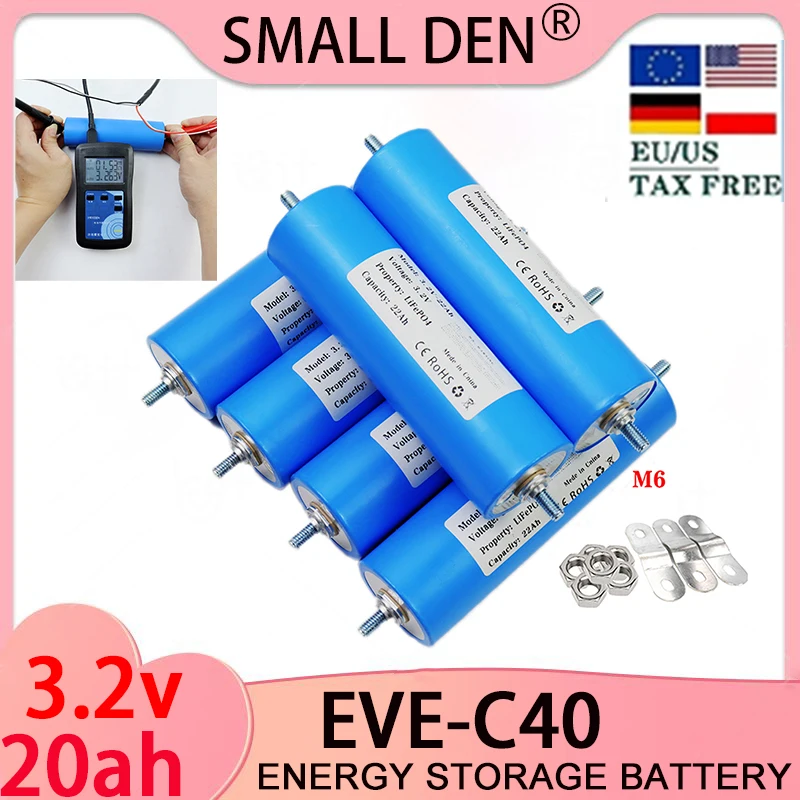 

3.2V 20Ah LiFePO4 battery, A-grade 3C discharge, large capacity DIY solar energy storage, RV outdoor power supply, motorboat