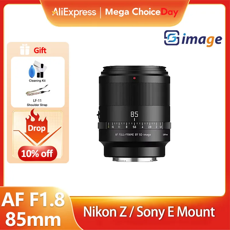 SG Image AF 85mm F1.8 Full Frame Auto Focus Ultra Wide Angle Portrait camera Lens for Sony E Mount ZVE10 A600 A7III A7CII A7IV