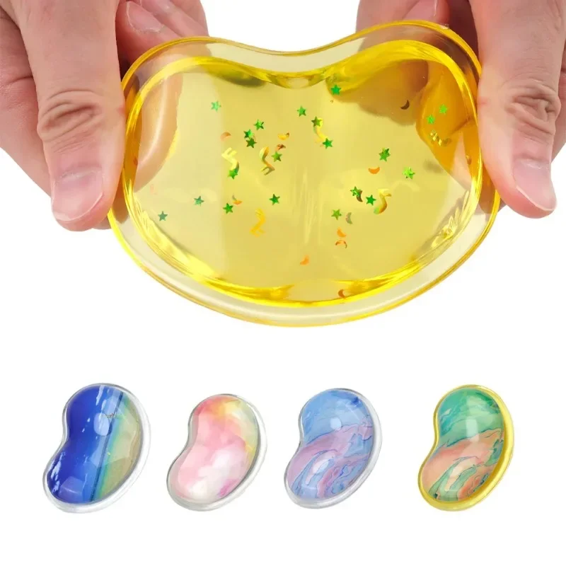 Crystal Gel Bean Shape Ergonomic Wrist Rest Soft Silicone Transparent Pad Relieve Wrist Pain Office Laptop Gaming Mouse Support