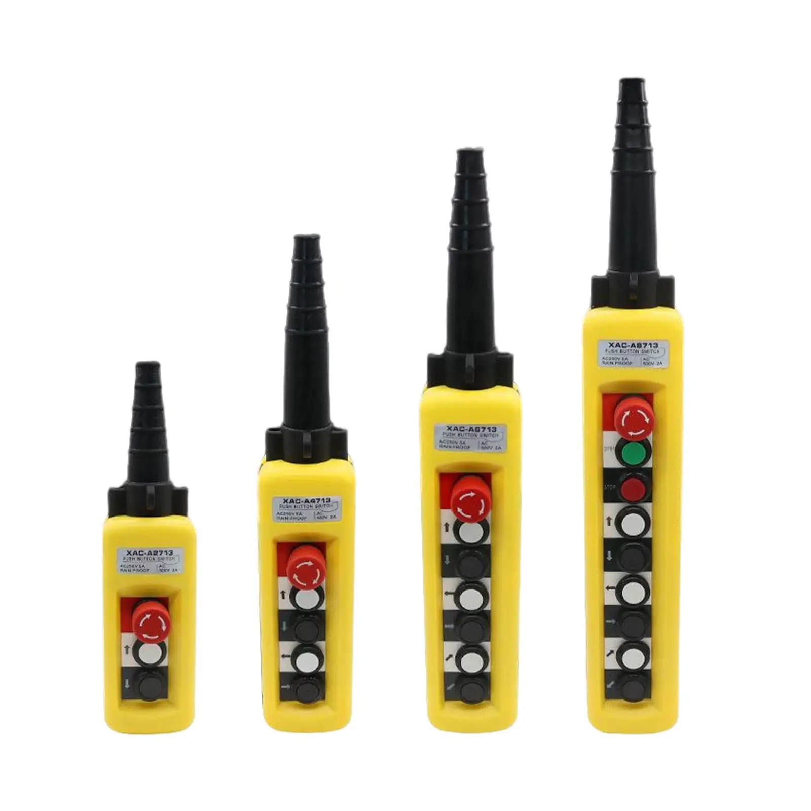 Hoist Lifting Pendant Control Station 4 Button Push Button Switch Waterproof IP65 Industrial Basic Switch Emergency Stop for