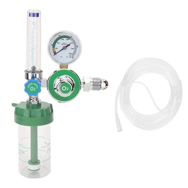 Sauerstoffdruckregler Manometer Durchflussmesser O2 Druckminderer für Sauerstoffinhalator Gasregler G5/8-14 Außengewinde