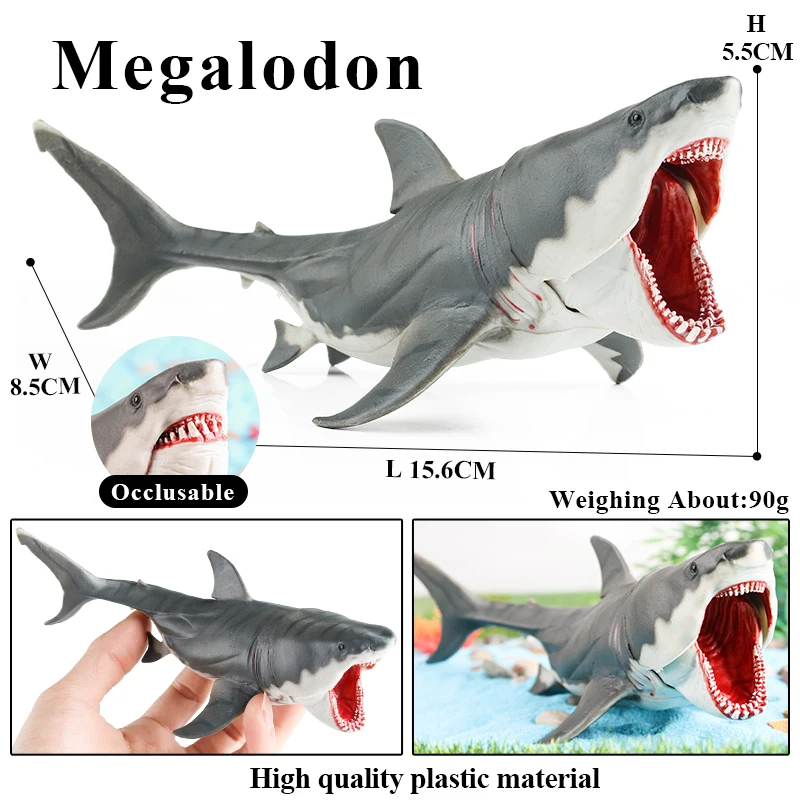 Oenux Sea Life Model Great White Shark Dolphin Megalodon Whale