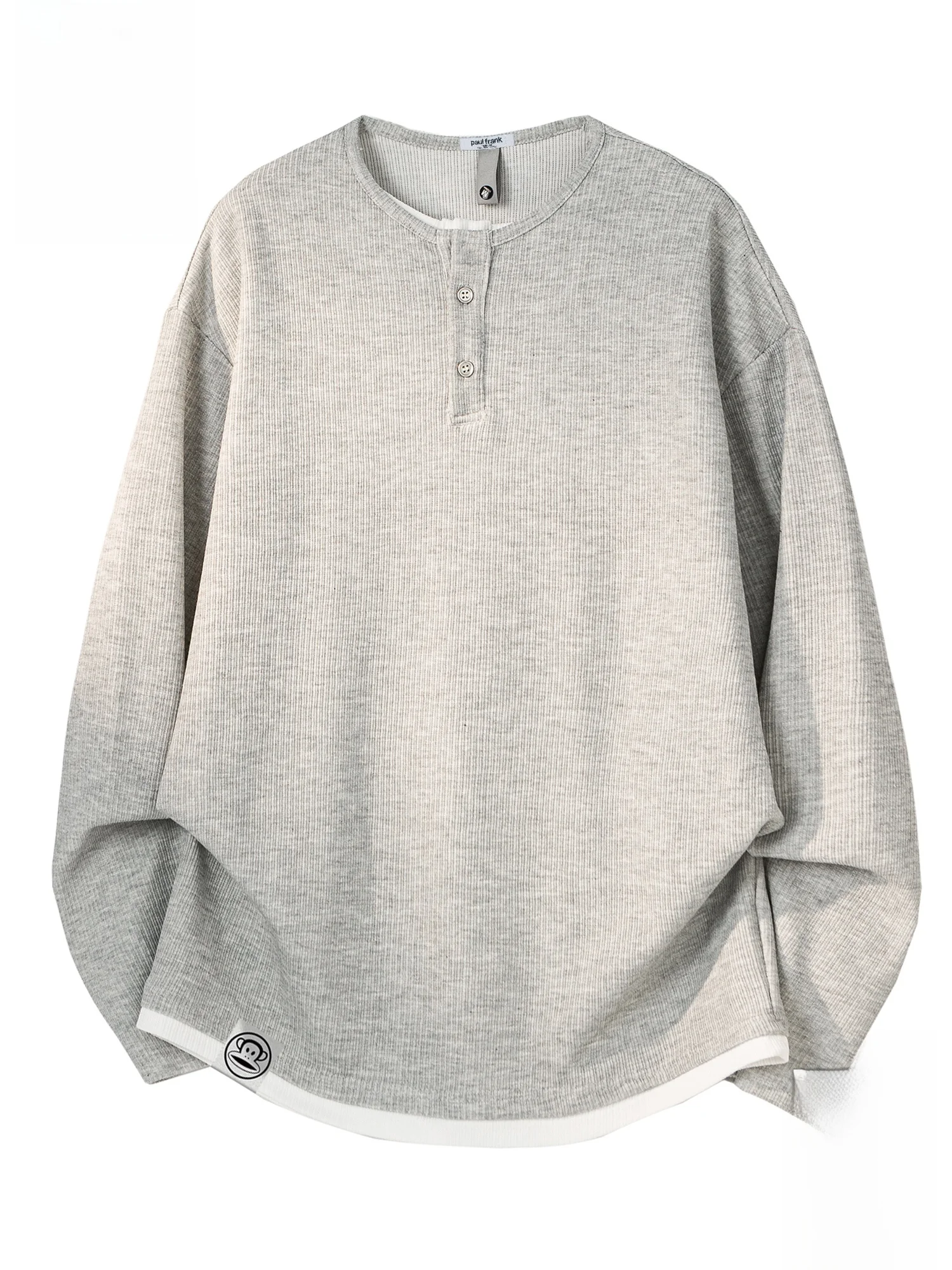 

Футболка PaulFrank свободного кроя с круглым вырезом, мужская, повседневная, весенняя, из смесового хлопка и полиэстера, с пуговицами, удобная