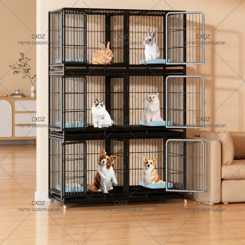 Multi Layer Cat Breeding Cage Double or Triple Tier Pet House with Partition for Kitten Foster Care and Pet Store Use