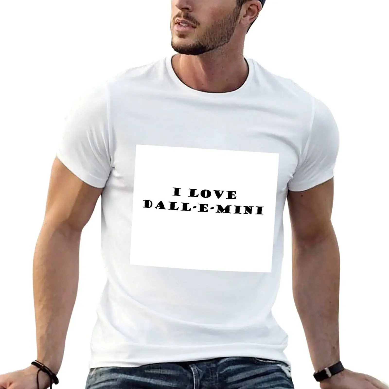 i love dall-e-mini T-Shirt Blouse plus size clothes summer tops shirts graphic vintage t shirt men