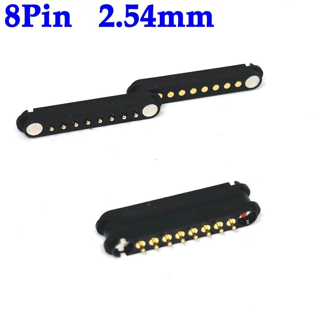 

1sets 2/8Pin Waterproof Magnetic Pogo Pin Connector 8P 2.54mm 2.80MM Pitch Male Female Spring Loaded DC Power Socket