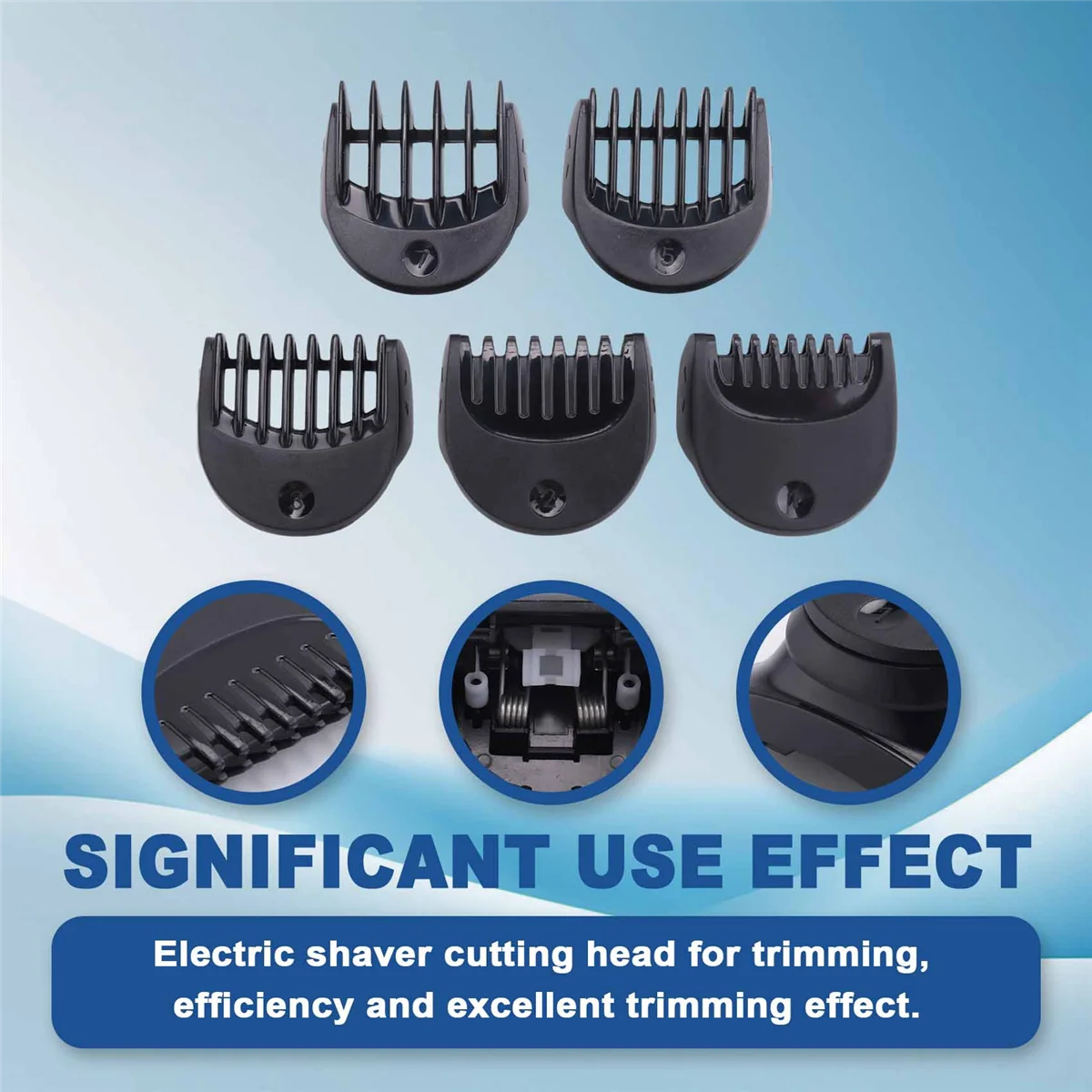 브라운 시리즈 3 용 수염 트리머 헤드, 교체 면도기 트리머 헤드, 5 피스 1 2 3 5 7mm 가이드 빗 트리밍 세트, 인기