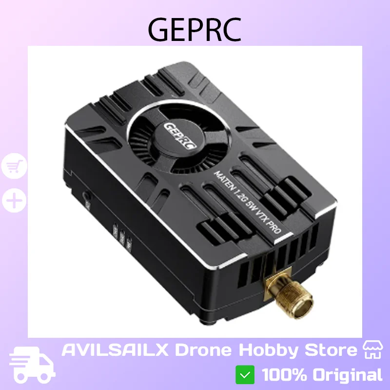 

GEPRC MATEN VTX PRO — 1,2G, 5 Вт, корпус с ЧПУ из алюминиевого сплава, совместимый с протоколом Tramp IRC