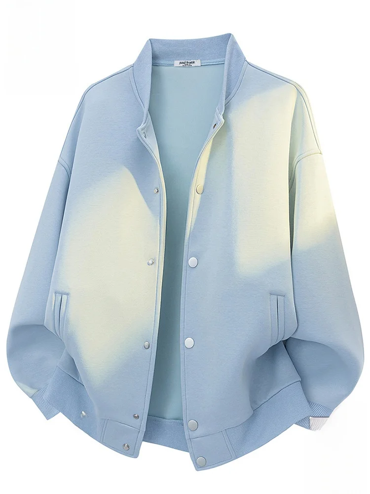 

PaulFrank Baseball Collar Sweatirt Men's Loose Long Sve Autumn Faion Brand Comfortable Cotton Polyester Blend Outerwear