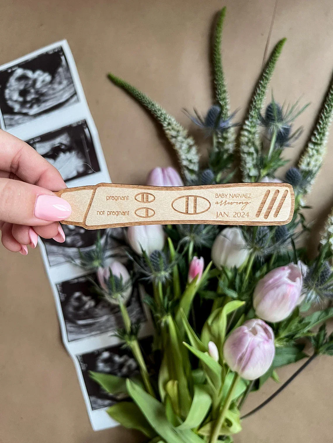 

Pregnancy Announcement , Wooden Pregnancy Announcement , Keepsake , Mother’s Day Gift , Pregnancy Stick ,Pregnancy Photo Prop