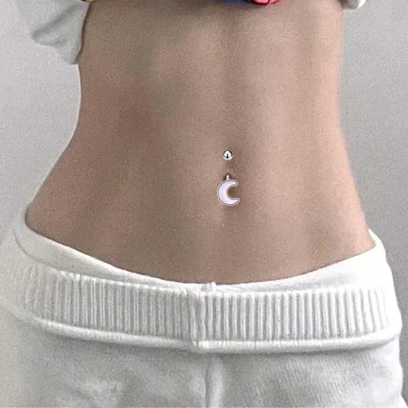 Fashion Butterfly Heart Pendant Stainless Steel Belly Button Piercing Ring For Women Girls Sexy Body Jewelry Accessories Gifts image 2