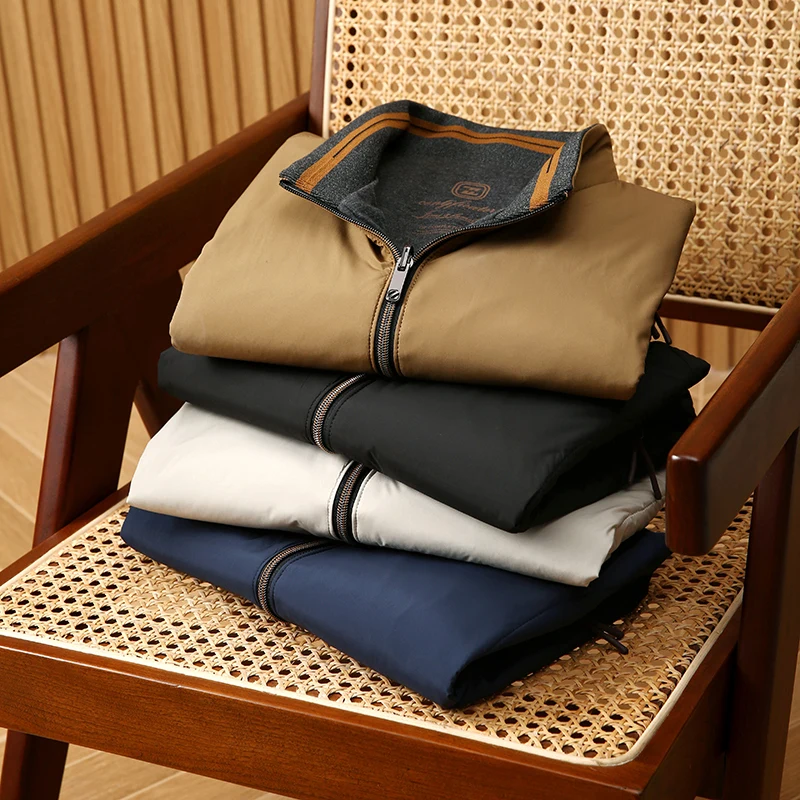 High-End Luxury 3D Precision Cut Ultra Light Tech Fabric Men's Double-Sided Wearable Stand Collar Vest Faion Urban Sle