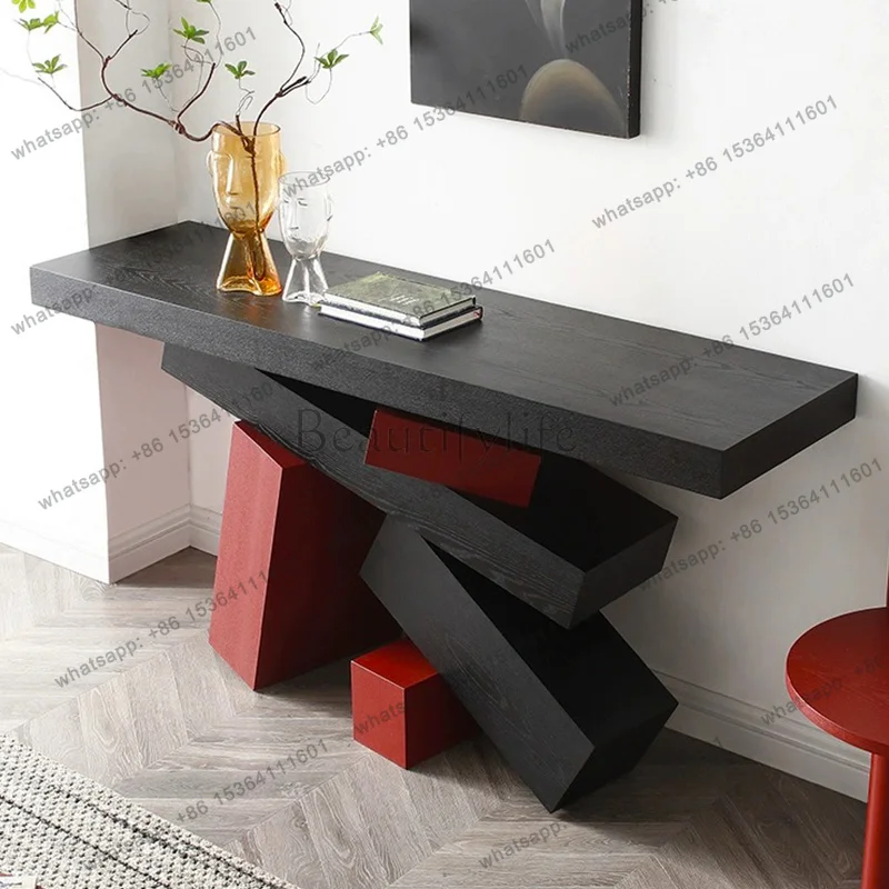 XX.Storage Premium Console Table Italian Style Classic Versatile Entryways Table Modern Cozy Schreibtisch Living Room Furnitu