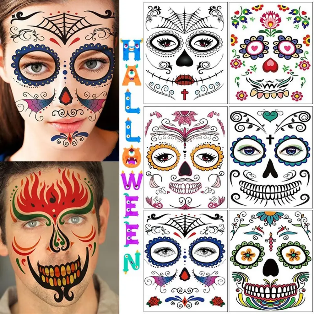 

Wide Use Water Transfer Printing Masquerade Party Accessories Face Sticker Cosplay Props Halloween Decoration Tattoo Stickers