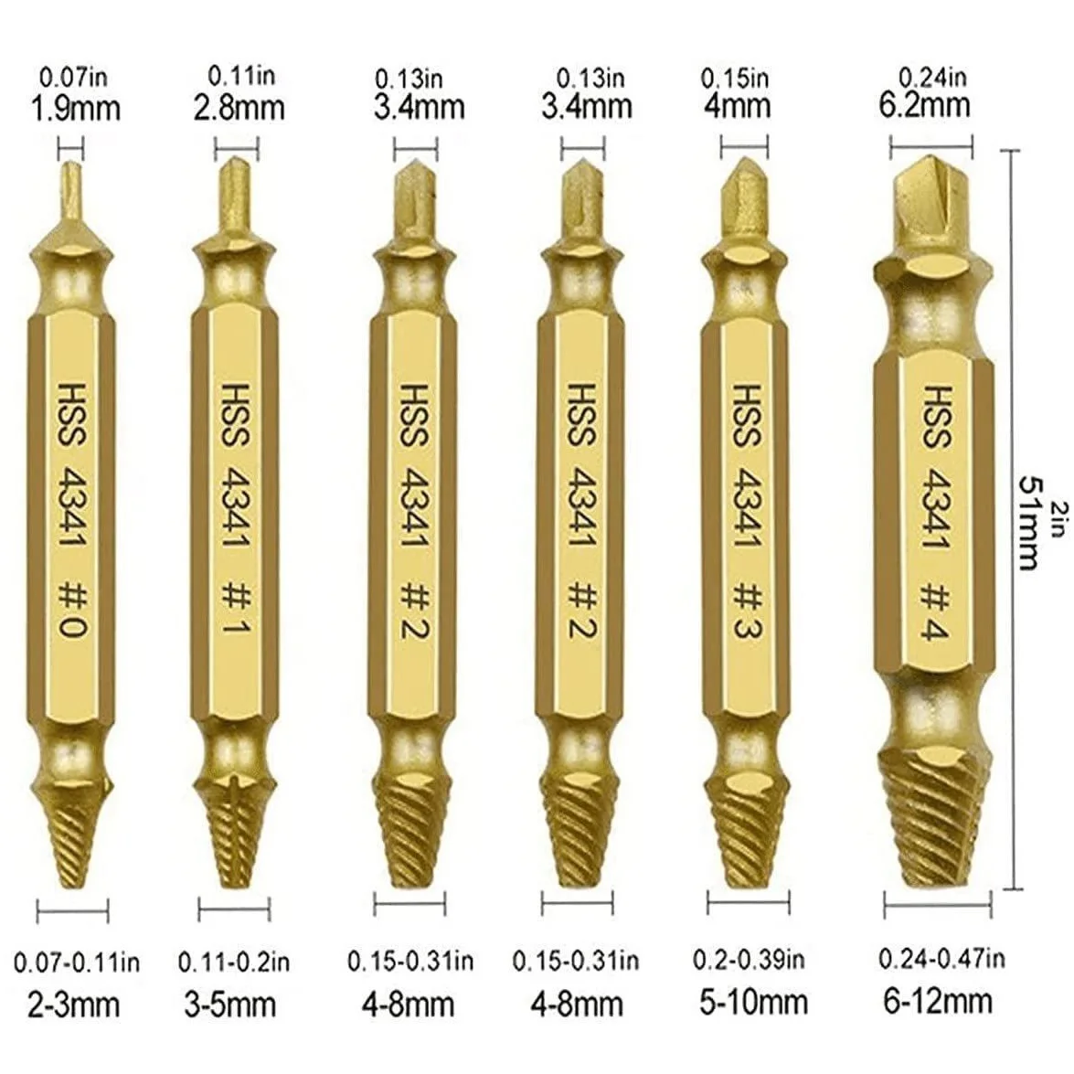 Damaged Screw Extractor Set HSS Drill Bit Stripped Broken Remover Small Easily Quickly Take Out Kit Easy Demolition Power Tools