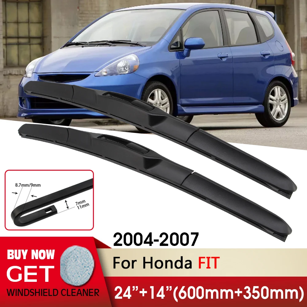 

Car Wiper RHD & LHD Front Wiper Blades 24"+14" For Honda FIT 2004-2007 Fit U Hook Arm Front Windscreen Wipers Auto Accessories