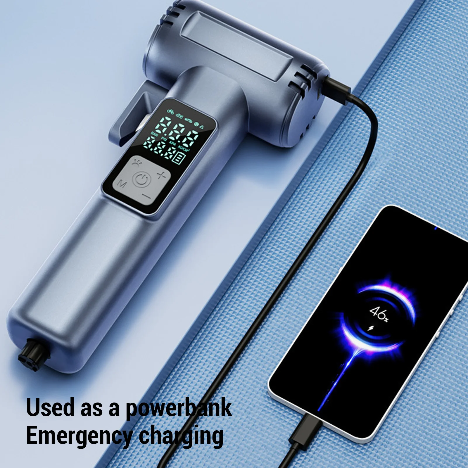 Cordless Air Pump for Car Tires Automatic Shut Off Portable Tire Inflator with Digital Pressure Gauge for Motorcycle Ball Bike