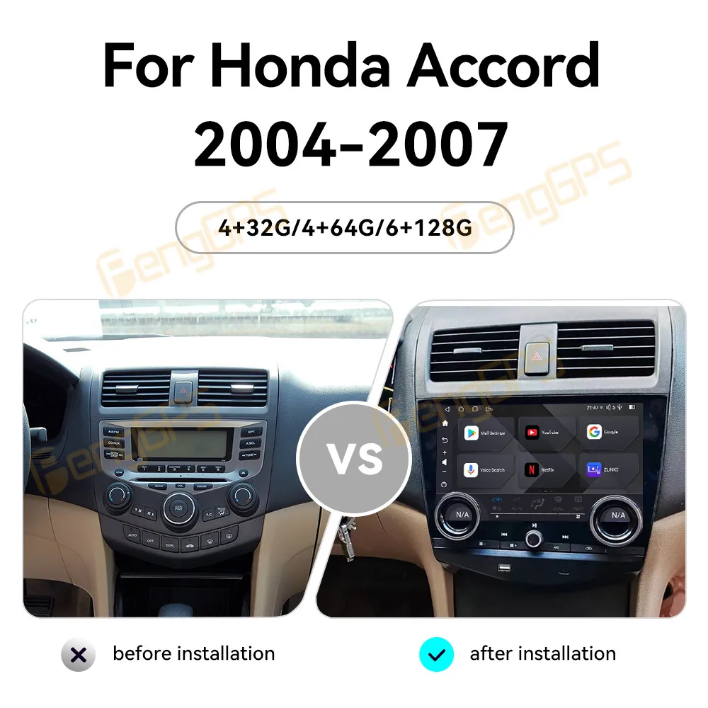 11.8'' Android13 for Honda Accord 2004/2005-2007 Touch Car Screen Navigation Apple Carplay Car Radio Music Multimedia Player DSP