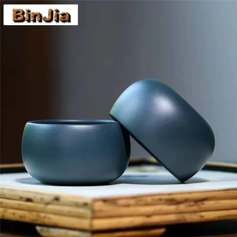 

2 шт./компл. подлинная фиолетовая глиняная чашка Исин, дорожная чашка для медитации, чаша для чая ручной работы с лазурной грязью, кружка, китайский набор Zisha, 60 мл