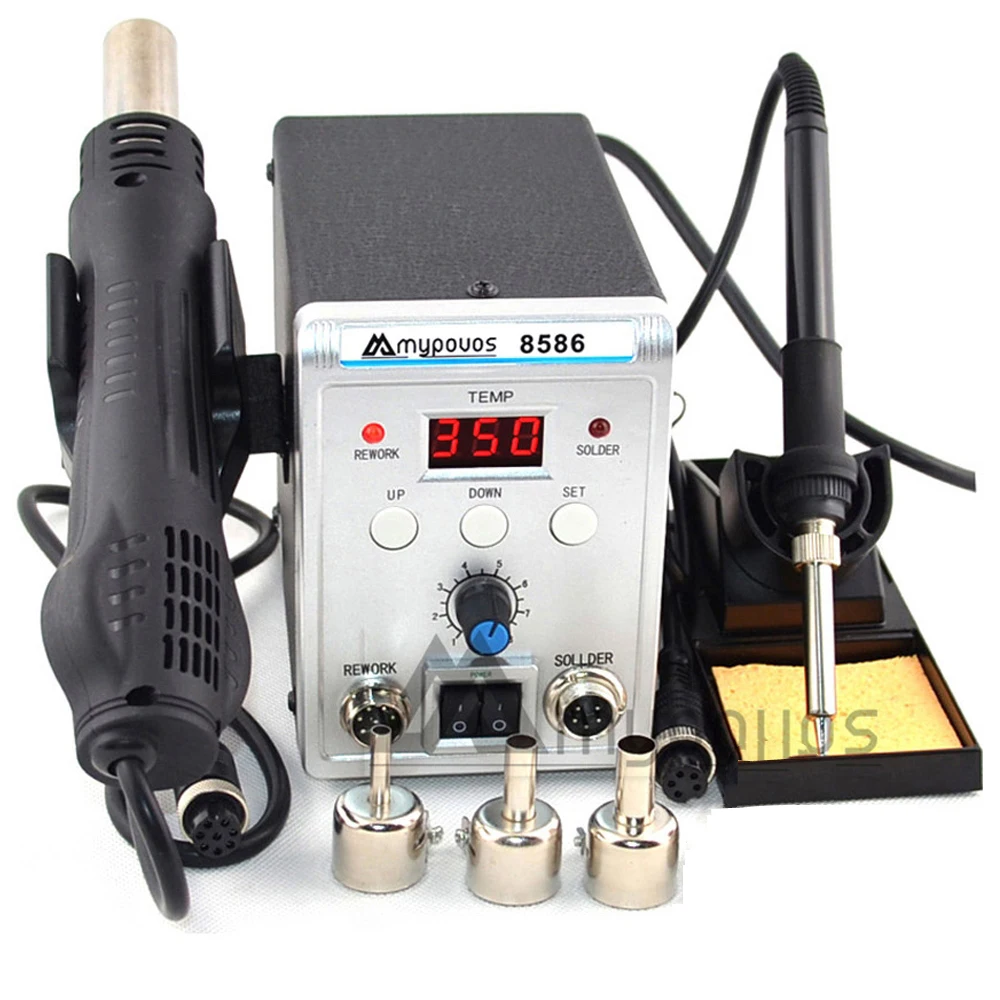 Eruntop 8586 Soldering Station Digital Display Electric Soldering Iron Hot Air Heat Gun Welding Machine for iPhone Repair Rools