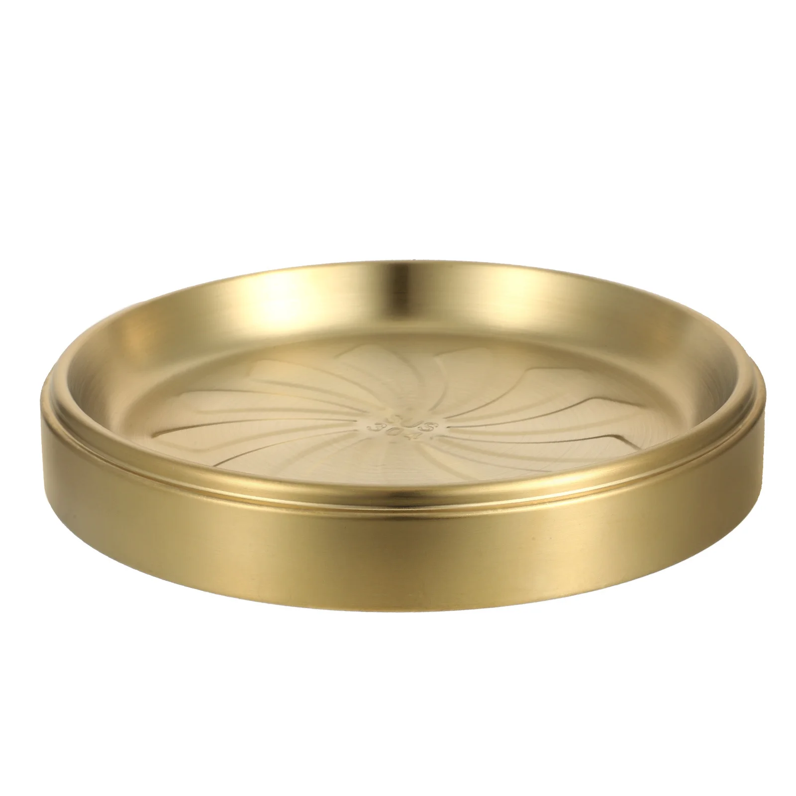 

Thickened Stainless Steel Serving Tray Round Food Prep Plate Grill Accessory for Bbq Camping Fast Food Cafeteria