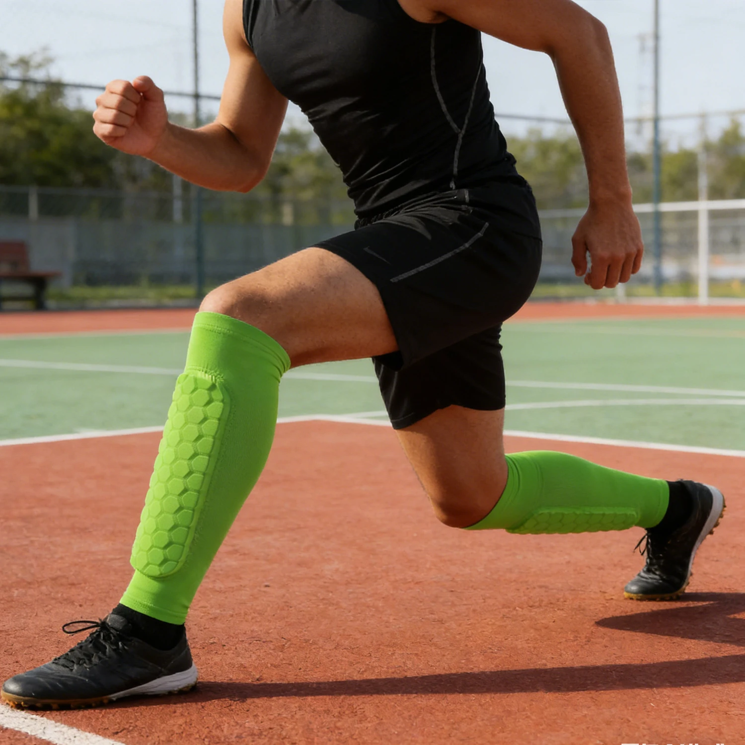 

1 шт. футбольные компрессионные гетры для защиты голени с пенопластовыми вставками, сотовыми накладками, спортивные леггинсы и футбольное снаряжение