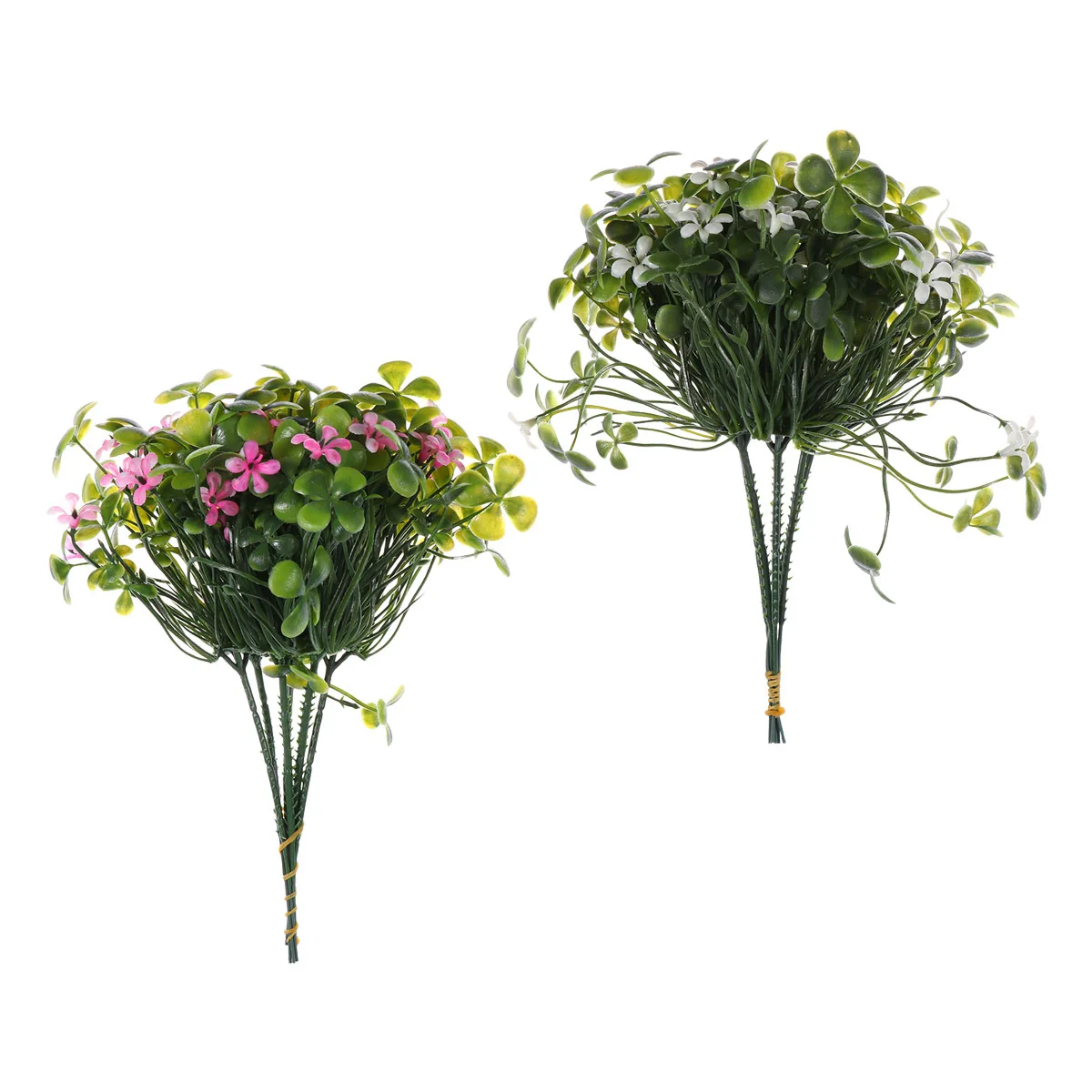 

24pcs Simulation Four Leaf Clover Decorative Plants Plastic Mini Succulents For Home Office Desk Garden Indoor Green Artificial