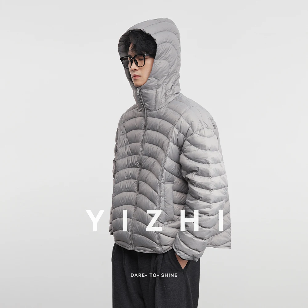 سترة رجالية شتوية جديدة لعام 2025 90% من ريش البط الأبيض خفيفة الوزن للتنقل في الهواء الطلق سترة بغطاء للرأس #5