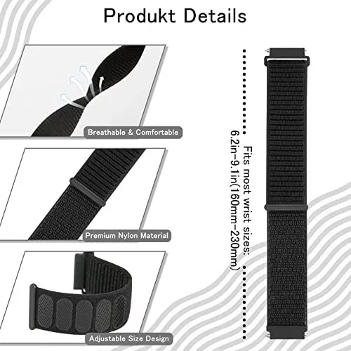 20/22mm cinturino in nylon intrecciato per Garmin Forerunner 165 55 965 265 255 955 braccialetto per Garmin Venu 3 2/Active/Vivoactive 5 4