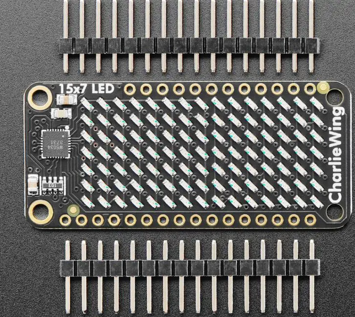 3135 15X7 CharliePlex LED Ma Trận Màn Hình FeatherWing Vàng