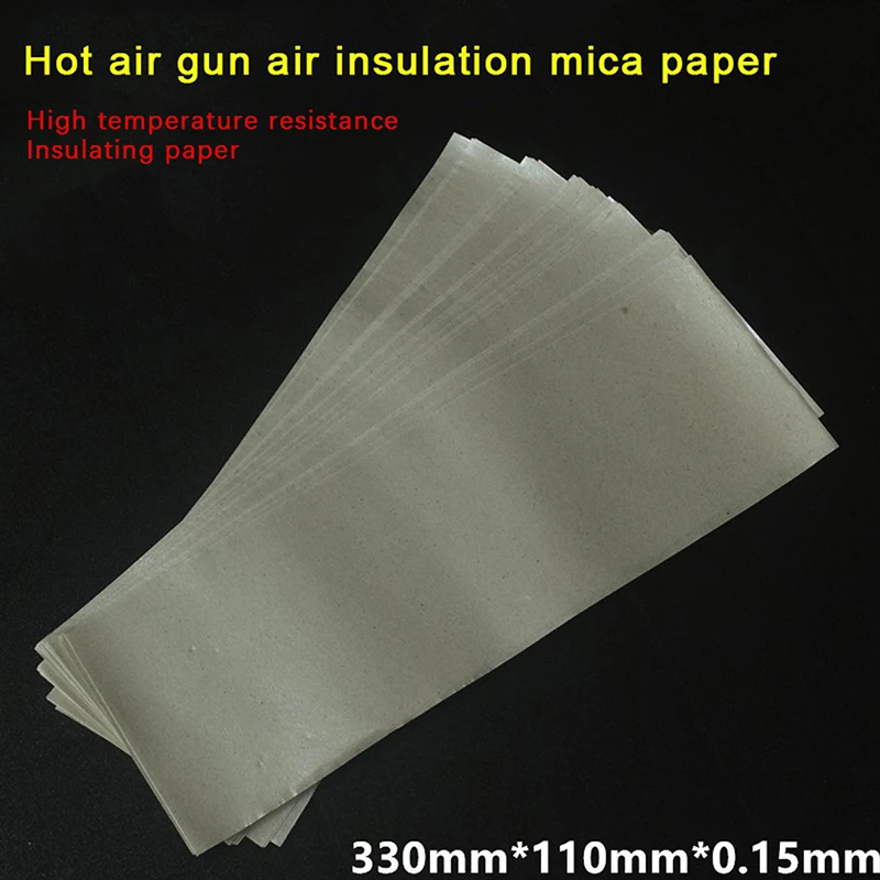 Insulation Paper Hot Air Duct Mica Insulation Paper High Temperature Resistant Soft Mica Paper Heat Gun Accessories