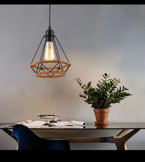 

Iron LED Rope Chandelier Kitchen Lighting Pendant for Dining and Sitting Room Modern Chandaria Light Chandelier