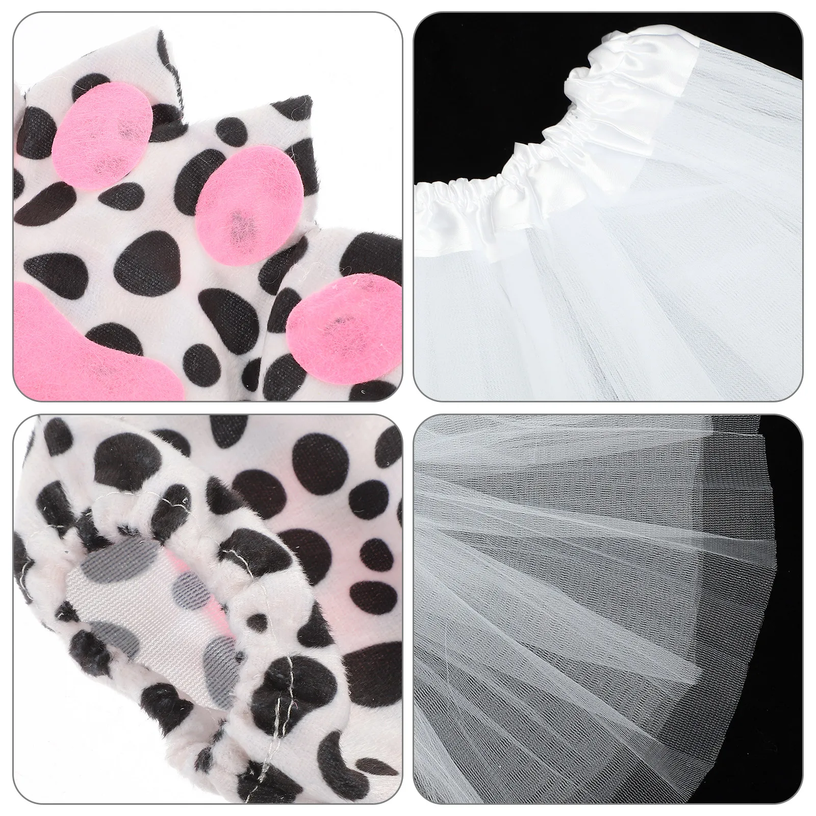 

1 set 1 Set Dog Ear Headband Puppy Costume Accessories Set With Tail Tutu Skirt Gloves Bow Tie For Halloween Cosplay Party