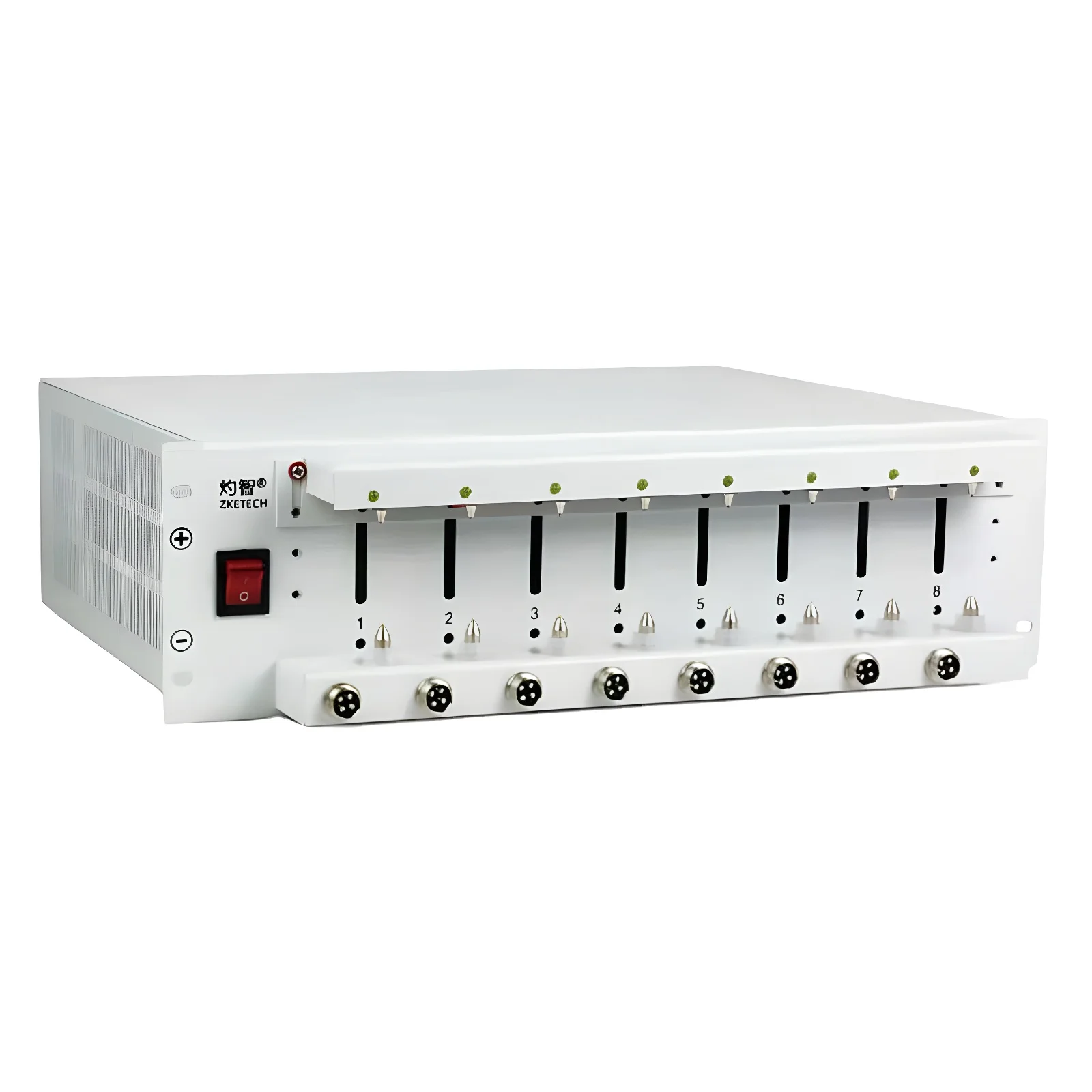 8 Channel 0.1-10A Charge Discharge 200-240V Zketech EBC-X Battery Capacity Tester for Lifepo4 LiPo Pb 18650 21700 32140 26650